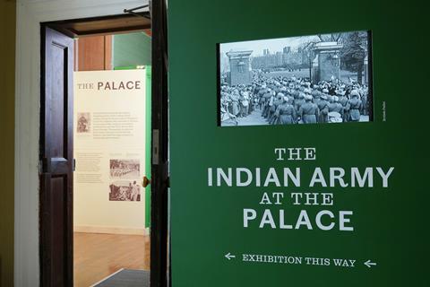 Entrance to The Indian Army at the Palace exhibition at Hampton Court Palace