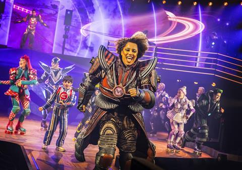 Jade Marvin (Momma) and the cast in Starlight Express