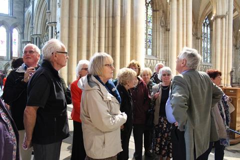 Group on tour of York Minster
