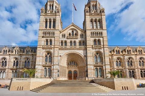 The exterior of the Natural History Museum, London