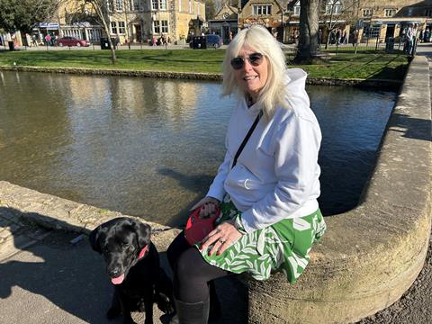 Sharon with Max in Cotswolds