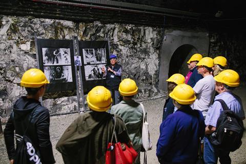 People in hard hats head underground to explore the Ramsgate Tunnels in Kent