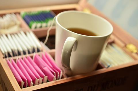 Tea cup and tea bags