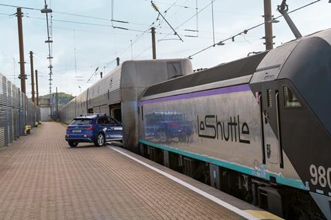 A car boarding LeShuttle