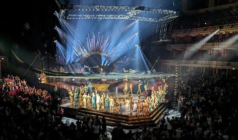 The artists take a bow after the dress rehearsal of Cirque du Soleil Alegria