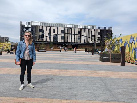 GLT editor Keeley Rodgers outside BBC Earth Experience at the Daikin Centre in London.