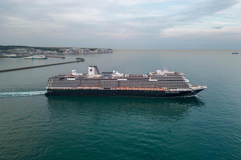 The Nieuw Statendam cruise ship in Dover, operated by Holland America