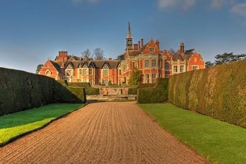 The exterior of Madresfield Court, Malvern, Worcestershire