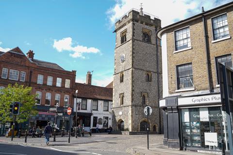 The clock tower in St Albans