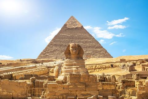 Sphinx and pyramid