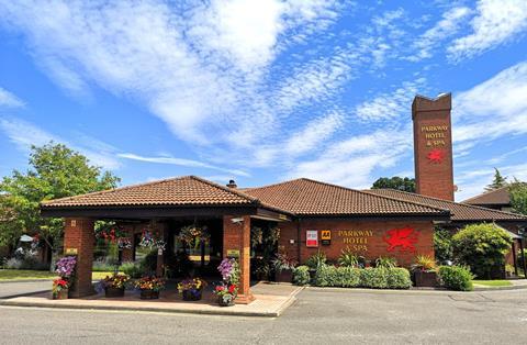 The exterior of the Parkway Hotel & Spa in Wales.