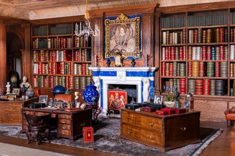 The Library in Queen Mary's Dolls' House, Windsor Castle