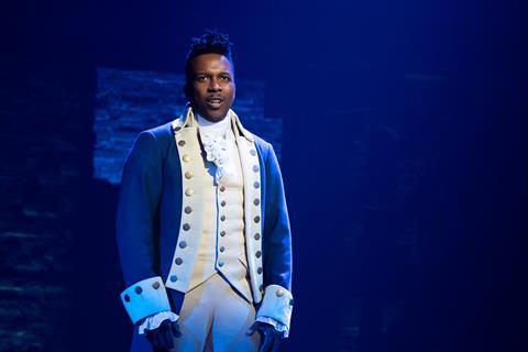 Leslie Odom Jr. as Aaron Burr in Hamilton.