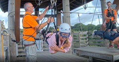 Julie Peasgood takes on the Eden Project's zip wire