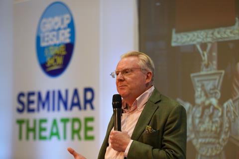 Mark Smith speaking at the 2025 Group Leisure & Travel Show