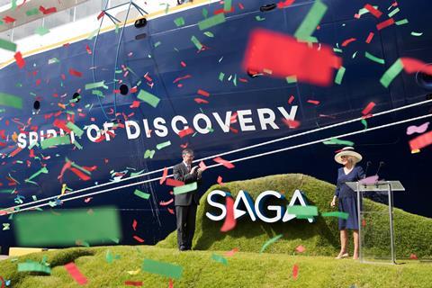 HRH The Duchess of Cornwall christens Saga's new Spirit of Discovery