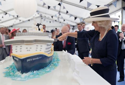 HRH The Duchess of Cornwall christens Saga's new Spirit of Discovery