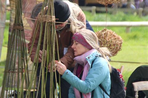 Willow workshops at the Living Crafts festival in Hertfordshire
