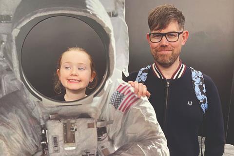 Gavin Seljamae-Waite and daughter Amelie at the National Space Centre