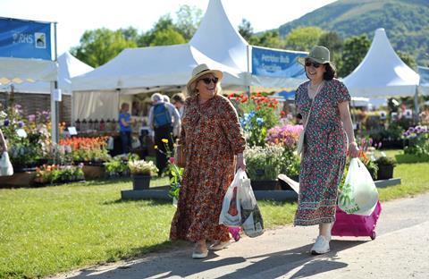 Visitors shopping at RHS Malvern Spring Festival