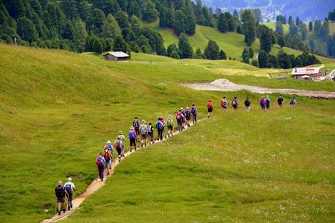 A group hiking