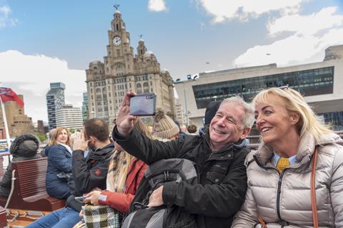 Passengers on a Mersey Ferries Liverpool Bay Cruise