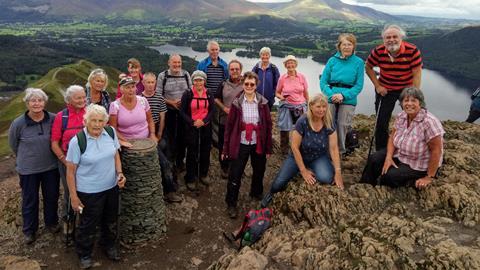 Jackie Hough and members of the Isle of Wight Ramblers