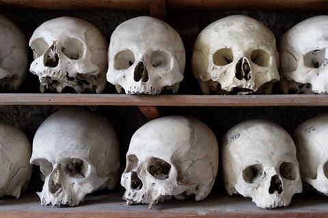 Skulls in the crypt at St Leonard’s Ossuary in Kent