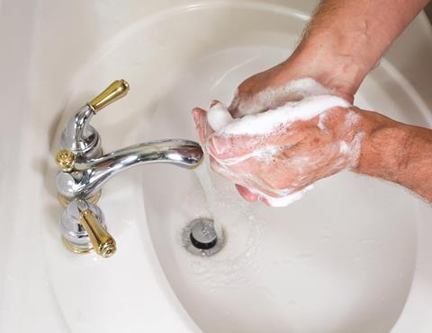 Washing hands stock