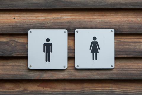 Man and a lady toilet sign