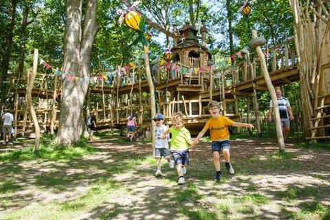 Children playing at Tumblestone Hollow, Stonor Park