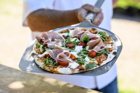 Pizzas at The Rumble Hut at Stonor Park in Oxfordshire