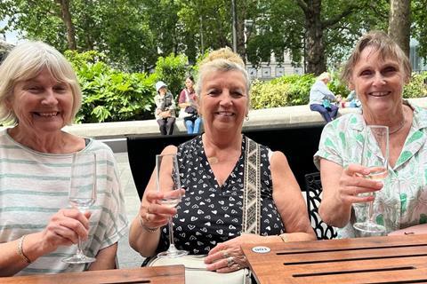 Lynda Mead and Tadley U3A enjoying a drink