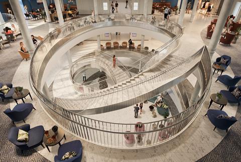 Grand Atrium Staircase aboard Iona