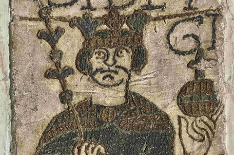 One of the Stothard Casts showing Harold at his coronation.