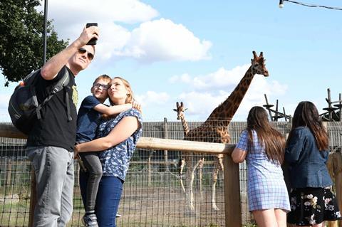 A family take a selfie at Yorkshire Wildlife Park