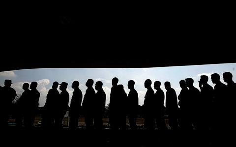 People queuing
