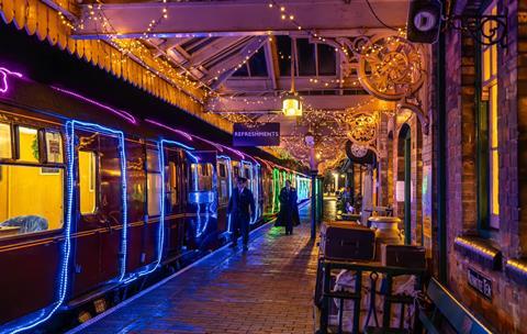 Sheringham station decorated for Christmas