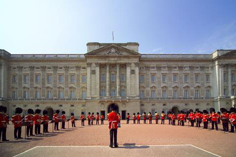 The guards outside Buckingham Palace