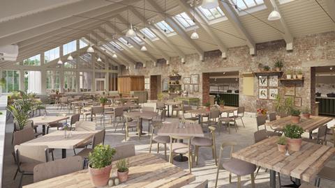 An artist's impression of The Vinery restaurant at Raby Castle