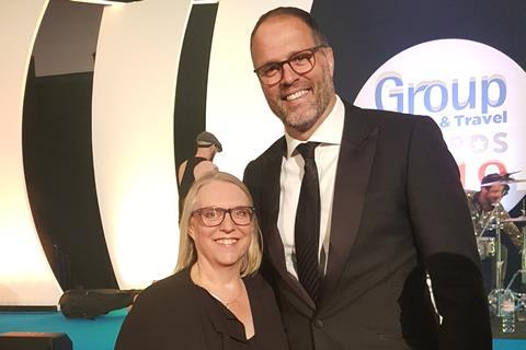 Pam Wharton and Martin Bayfield at the 2019 GLT Awards ceremony