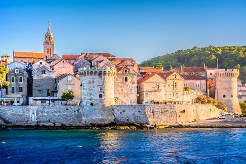 Seafront view at Korcula old town, Croatia
