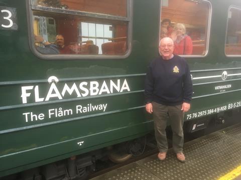 GTO Frank Pearson pictured next to The Flam Railway, Norway