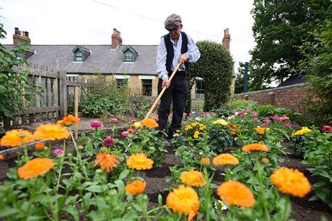 The 1900s Pit Village gardens at Beamish Museum