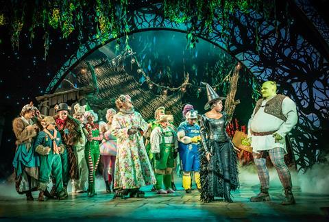 The cast of Shrek the Musical UK and Ireland Tour.