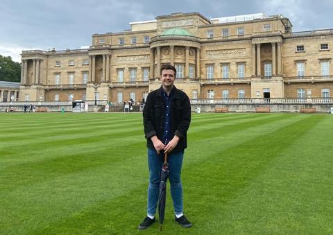 Harry Rogers at the opening of Buckingham Palace Garden