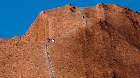 Climbing Uluru, Australia 