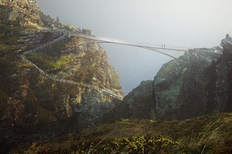 Tintagel Castle's bridge