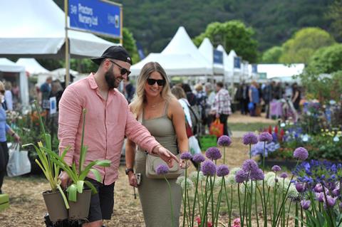 People browsing flowers at the RHS Malvern Spring Festival 2023