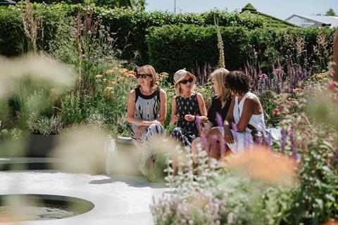 Visitors at RHS Hampton Court Palace Garden Festival 